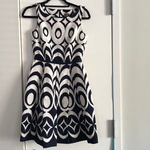 Navy and white sleeveless dress